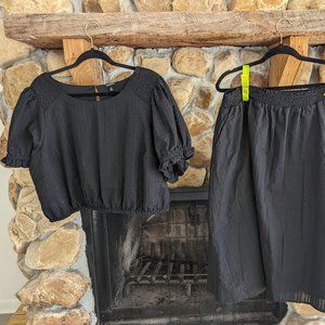 Torrid Midi Seersucker Smocked Skirt Set